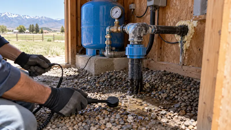 Leaking rural water-line entry before detection
