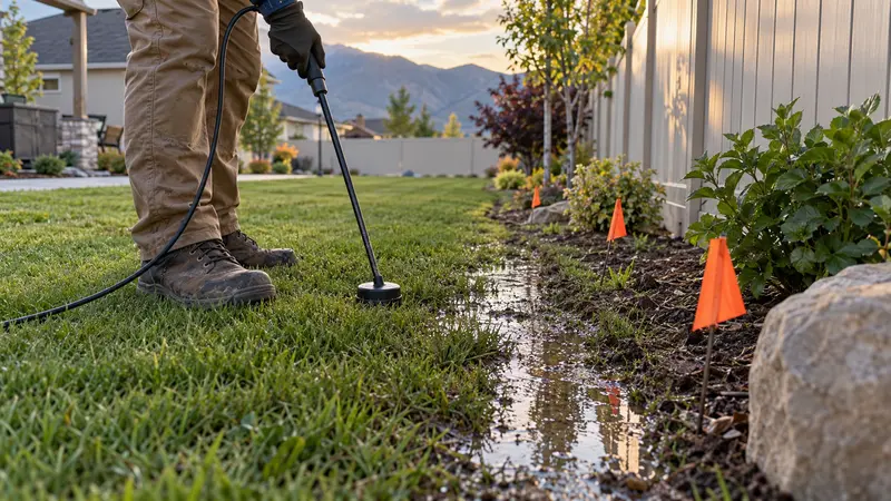 Wet buried-line strip before leak detection
