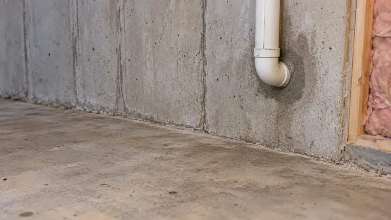 Dry sealed basement penetration after targeted repair